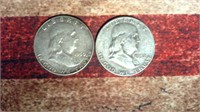 1950 & 1952 D Franklin Half Dollar