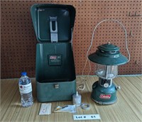 COLEMAN LANTERN WITH CARRY CASE AND ACCESSORIES