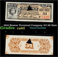 1922 Boston Terminal Company $17.50 Note Grades Se