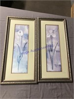 PAIR OF FRAMED FLORAL PICTURES, 11 X 23