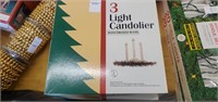 3, 3 light candoliers