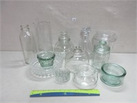 ASSORTED CLEAR GLASSWARE