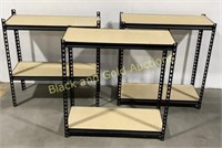 (3) Metal 2 Tier Storage Shelves