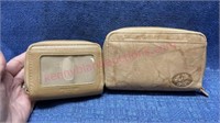 (2) Tan leather wallets