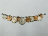 Vintage Dominican Republic coin bracelet