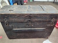 Antique Dome Shaped Trunk with Wheels