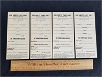 4 PRR Empty Railroad Car Cardstock Cards 1962
