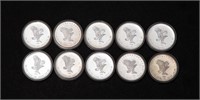 (10) 1 OZ SILVER ROUNDS