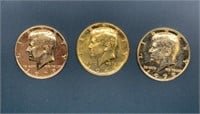 1964 & 1979 Gold Plated Kennedy Half Dollars
