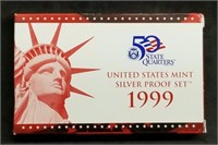 1999 US Mint Silver Proof Set MIB, Tougher Year