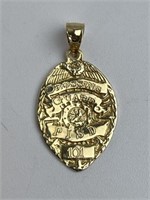 14k Gold Crossing Guard Pendant