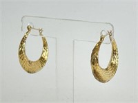 14k Hollow Gold Hoop Earrings