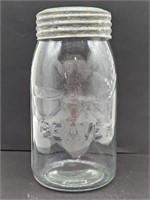 Clear Beaver Quart Jar Original Glass Lid