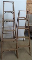 (2) Wooden Step Ladders Dimensions in Pictures.