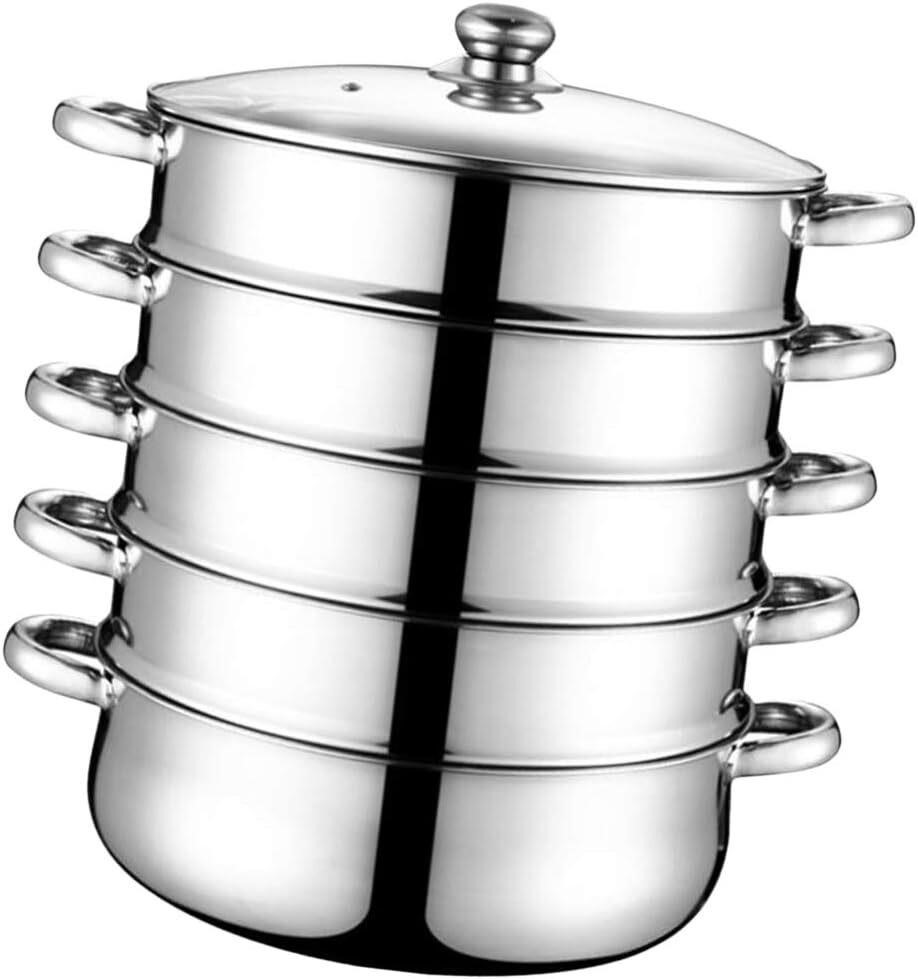 Luxshiny Steel Steamer Pot  5 Tier  28CM