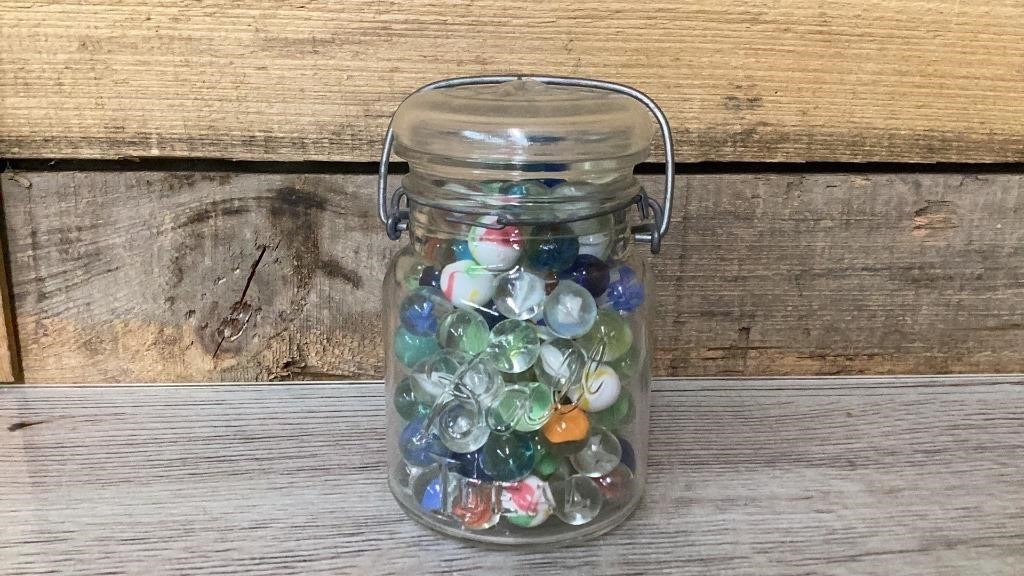 Ball jar with marbles