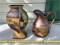 Pitcher and vase