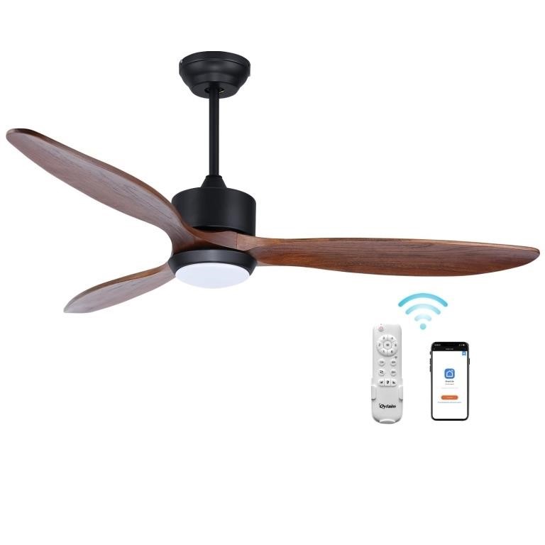 Ovlaim 52 Inch Solid Walnut Wood Ceiling Fans