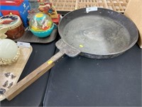 Large Cast Metal Frying Pan