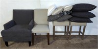 (4) CUSHION CHAIRS & (9) DECORATIVE PILLOWS