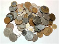 OF) 100 foreign coins and tokens