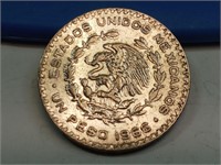 OF) 1966 silver Mexico peso