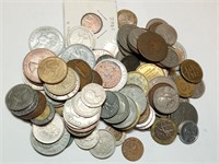 OF) 100 foreign coins and tokens