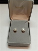 OF) Genuine 14k gold pearl earrings