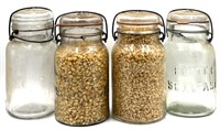 (4) Foster Sealfast Quart Size Mason Jars