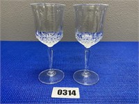 2 Crystal Stemware Glasses7" Tall
