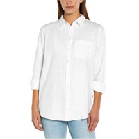 Gap Women’s LG Linen Blend Shirt, White Large