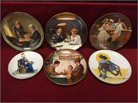 6 Norman Rockwell Plates - 1980s