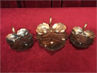 3pc Coppercraft Guild Leaf Dish Set