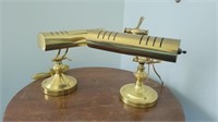 Pair of brass lamps