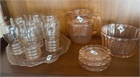 ASSORTED PINK DEPRESSION GLASS