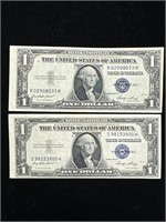 Two 1935 E $1 Silver Certificates