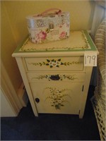 Painted Wooden Stand & TV Cabinet with Lamp