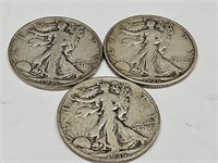 1936 S & 36D Walking Liberty Silver Half Dollars