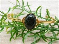 GREEN GOLDSTONE BRACELET ROCK STONE LAPIDARY SPECI