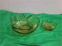 Beautiful Decorative Amber Glass Bowls