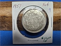 1957 50 CENT COIN SILVER
