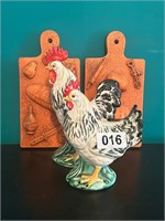 VTG LEFTEN ROOSTERS, 2 CERMIC PLAQUES