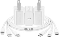 3 Pack iPhone Charger,iPhone Fast Charger,[MFi