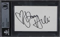 Paris Hilton Signed 3x5 Index Card BAS Slabbed