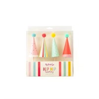 Hip Hip Hooray Cake Topper Set of 4