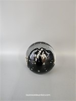 Large Black/Clear Ball Inside Heavy Glass Paperwei