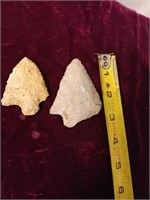 2 native American indian arrowhead points 3"