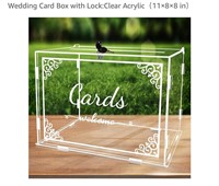 Wedding Card Box with Lock: Clear Acrylic