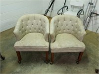 Pair of chairs on rollers. 24x24x32.