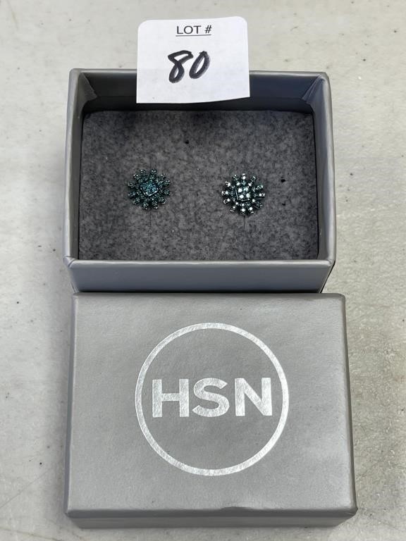HSN 925 SNOWFLAKE EARRINGS BLUE STONES